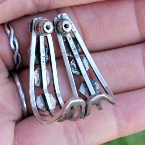 Rare signed Nathaniel Johnson Diné Navajo pink mother or pearl 925 sterling silv - Picture 10 of 17